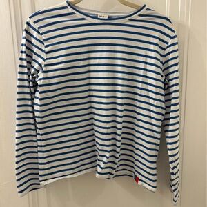 KULE Boys Navy & White Striped Long-Sleeve Tee